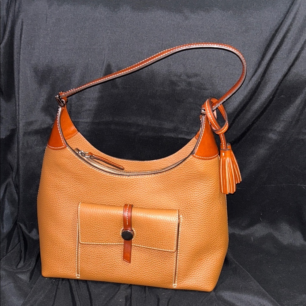 Dooney & Bourke Large‎ Cambridge Brown Pebbled Leather Hobo Shoulder NWOT $329